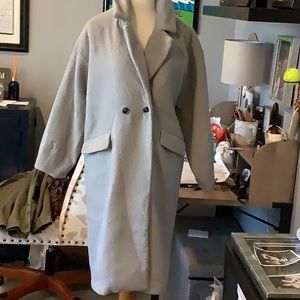 Full length gray lined coat size med